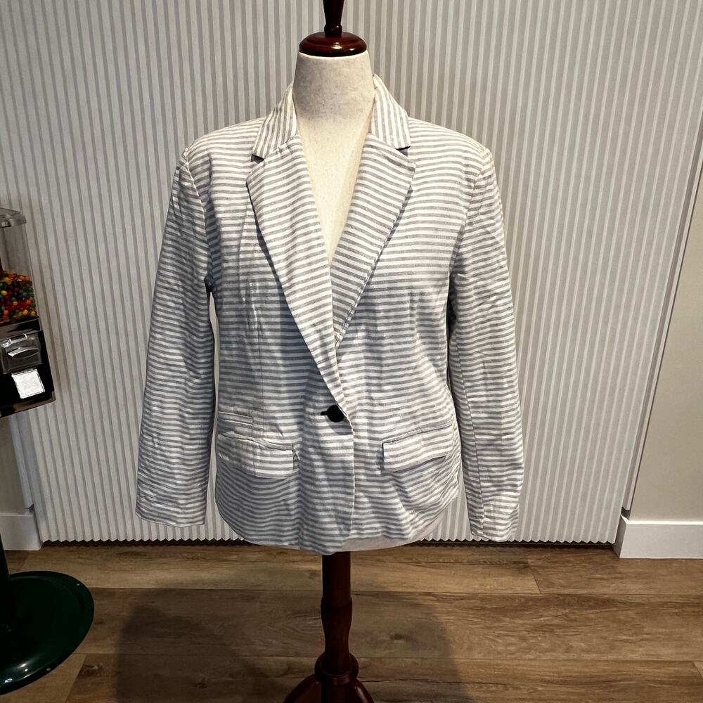 MERONA Women's Striped Cotton Blazer Size 18